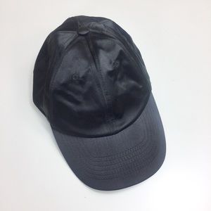 Urban Outfitters Black Satin Baseball Cap